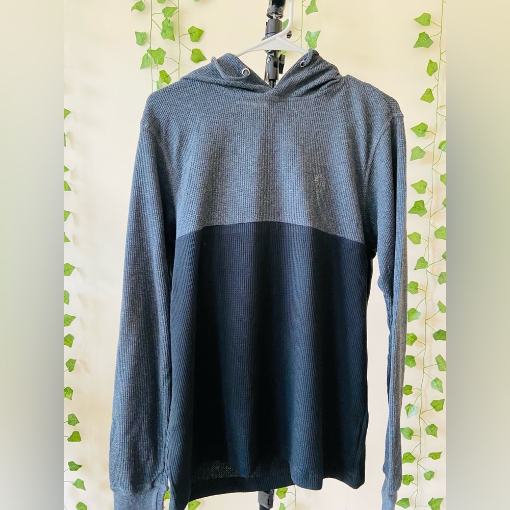 Gray and black hoodie sweater